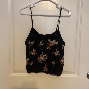 Black floral cami